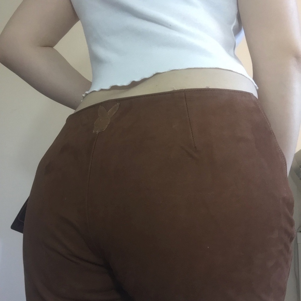 Vintage PLAYBOY Brown Suede Pants NWT - Picture 1 of 9